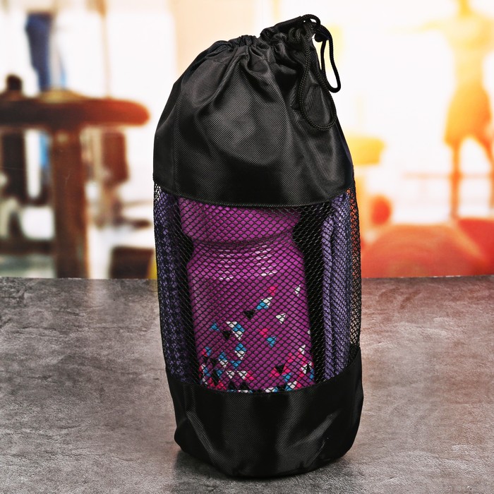 Набор "Треугольники", бутылка для воды 800 мл, полотенце, чехол