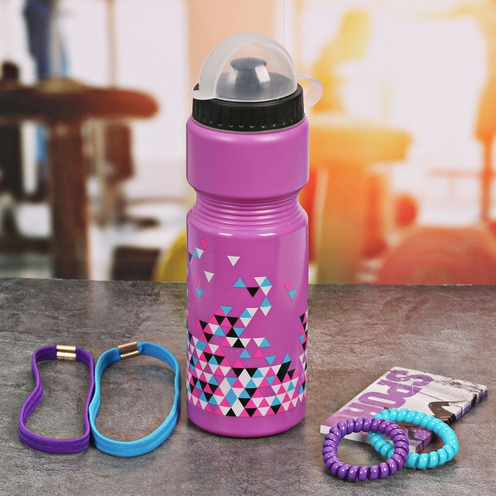 Набор "Треугольники", бутылка для воды 800 мл, повязка для волос 2шт., блокнот