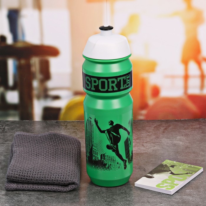 Набор "Sport is life", бутылка для воды 800 мл, полотенце, блокнот