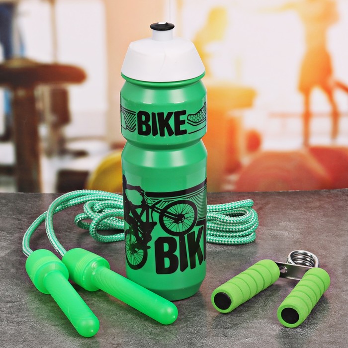 Набор "Bike", бутылка для воды 900 мл, скакалка, эспандер