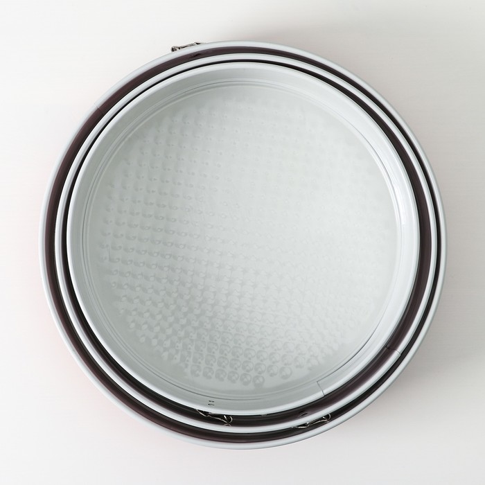 Набор форм для выпечки разъемных "Флёри. Круг", с керамическим покрытием, 3 шт: 28/26/24 см, цвет красный