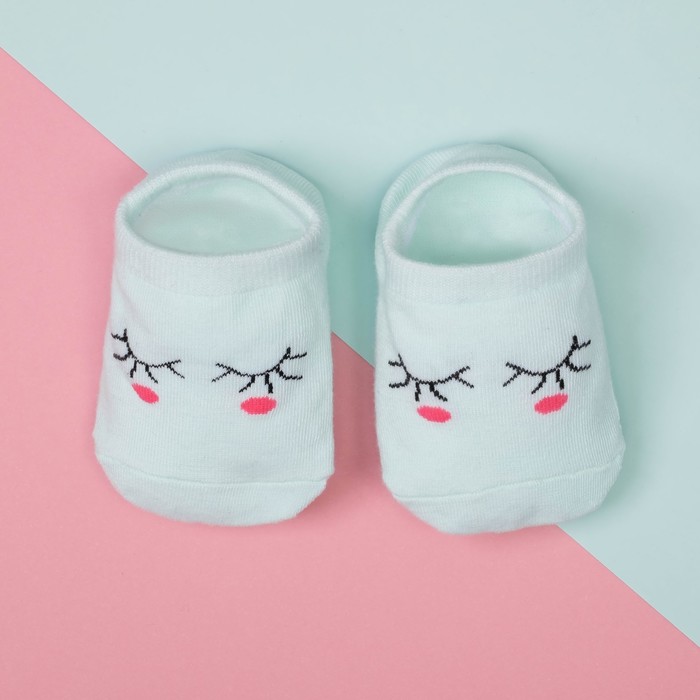 Носки низкие со стоперами "Стесняшка" р-р 10 см, цвет голубой