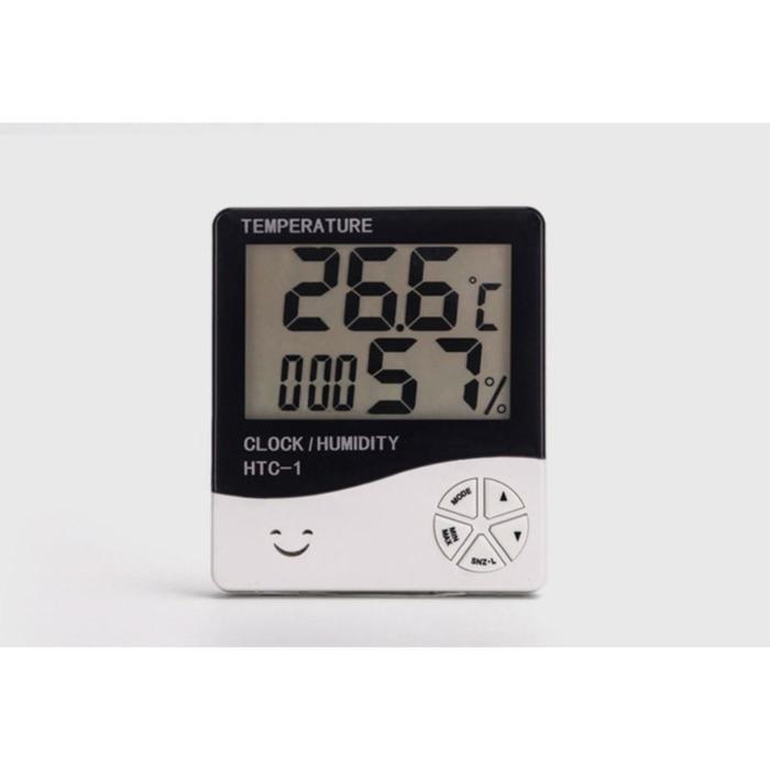 Часы - будильник электронные Бируни настольные с термометром, гигрометром, 10 х 10 см