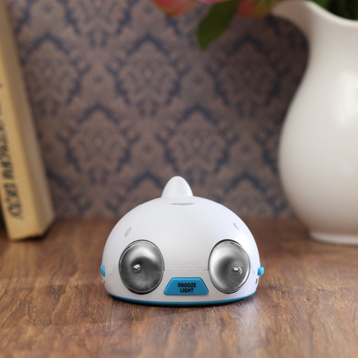 Электронные часы-будильник, подсветка, 2 будильника, дата, бат 3AАА, синий, 7х11.5х10.5 см