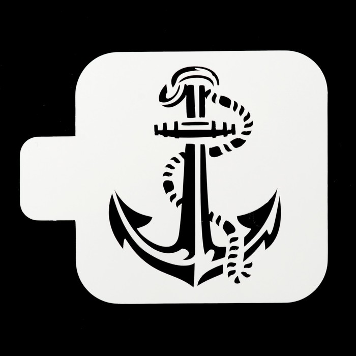 Трафарет квадратный "Якорь" 9х9 см