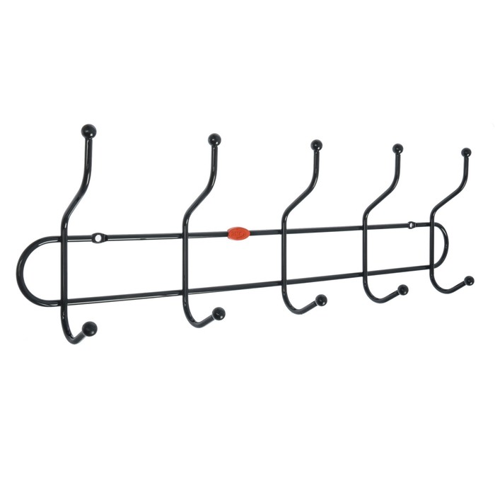 Вешалка настенная 3 крючка "Дружба 5", цвет черный