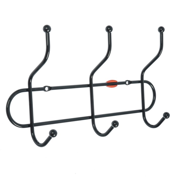 Вешалка настенная 3 крючка "Дружба 3", цвет черный