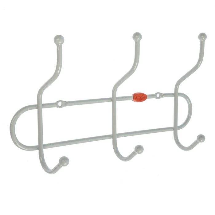 Вешалка настенная 3 крючка "Дружба 3", цвет серый