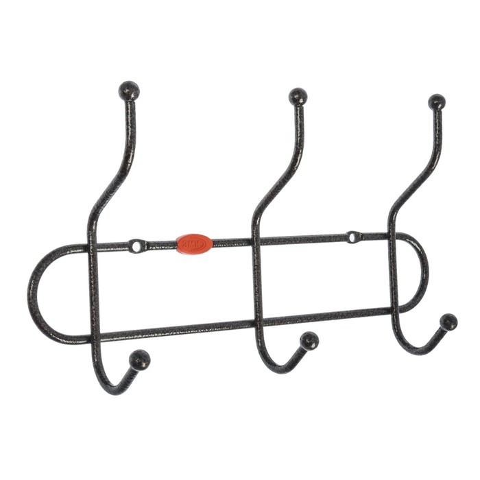 Вешалка настенная 3 крючка "Дружба 3", цвет медный антик