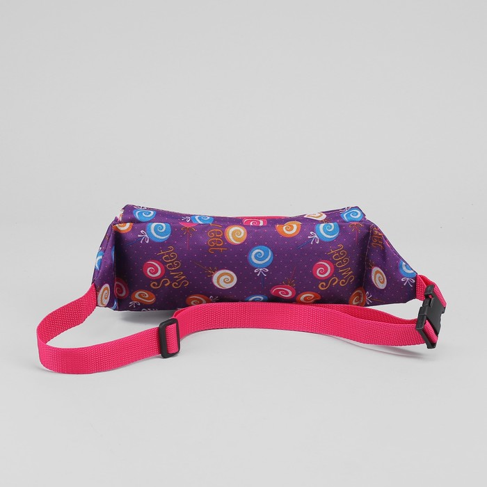Сумка поясная "Сладость", отдел на молнии, наружный карман, цвет сиреневый