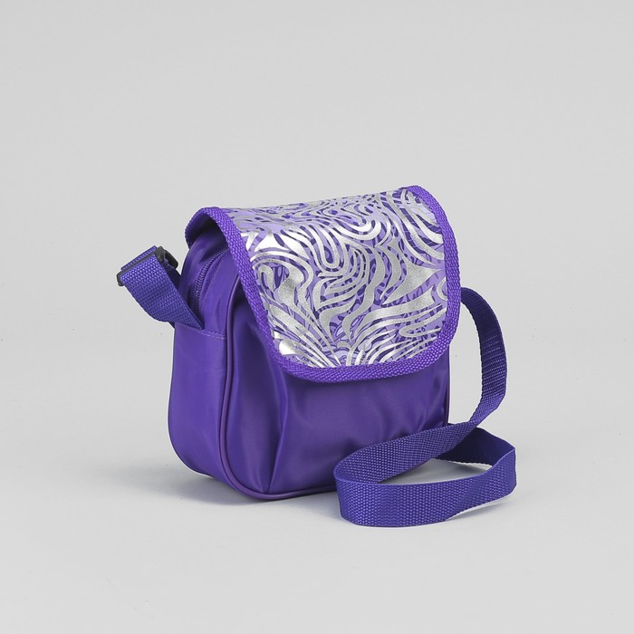Сумка детская "Цветы", отдел на молнии, регулируемый ремень, цвет сиреневый