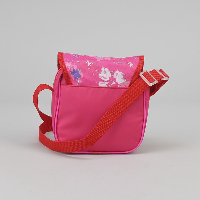 Сумка детская "Цветы", отдел на молнии, регулируемый ремень, цвет розовый