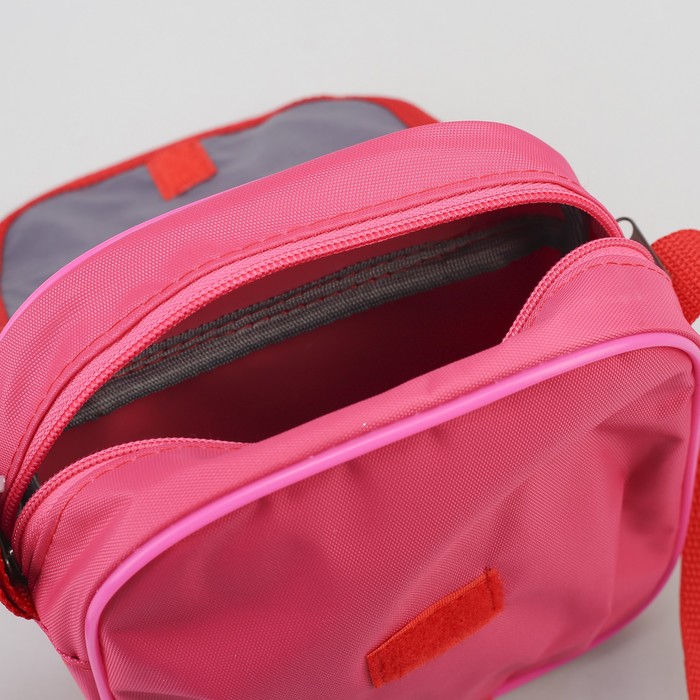 Сумка детская "Цветы", отдел на молнии, регулируемый ремень, цвет розовый