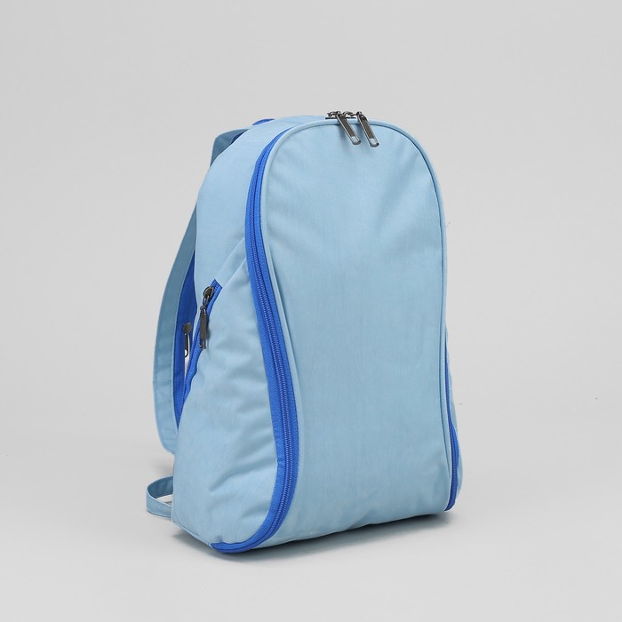 Рюкзак молодёжный, отдел на молнии, 2 наружных кармана, цвет светло-голубой