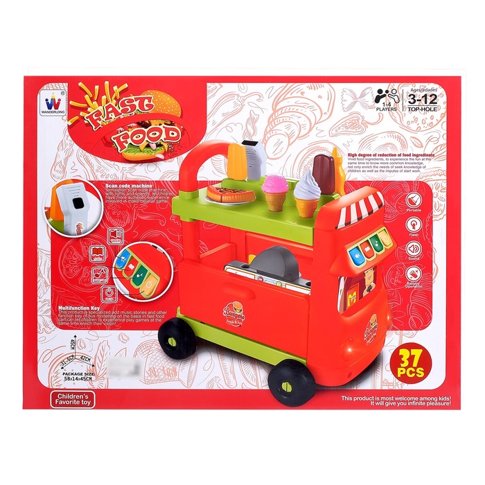 Игровой модуль "Магазин на колёсах" с аксессуарами, световые и звуковые эффекты, 37 предметов