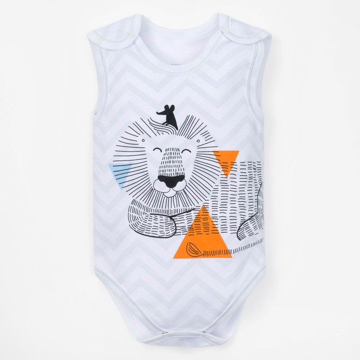 Боди детское без рукава Крошка Я "Сафари", рост 62-68см (3-6мес)