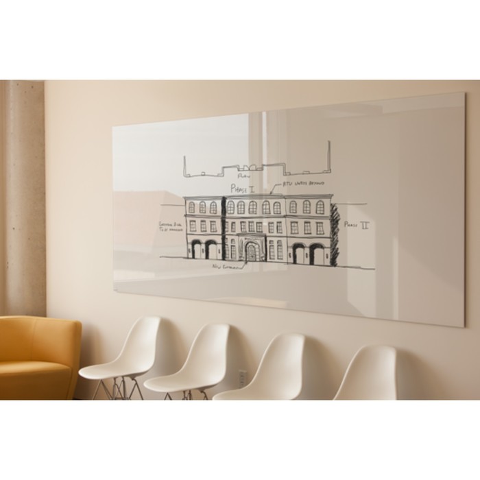 Доска магнитно-маркерная стеклянная 120*240 LUX, внутр крепл, цв розовый S120240-045