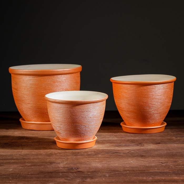 Набор кашпо "Премиум" цвет бронзовый 1,2,3 л УЦЕНКА