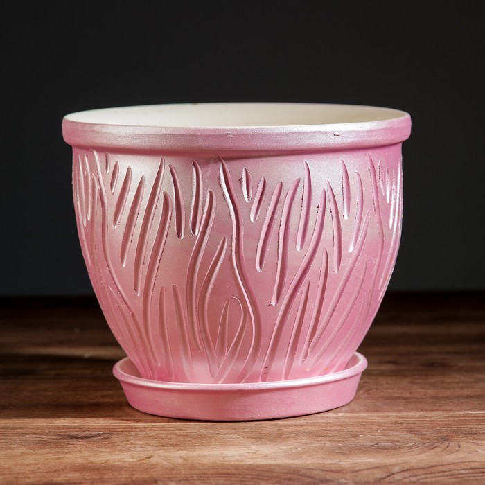 Кашпо "Премиум" цвет розовый 3л УЦЕНКА