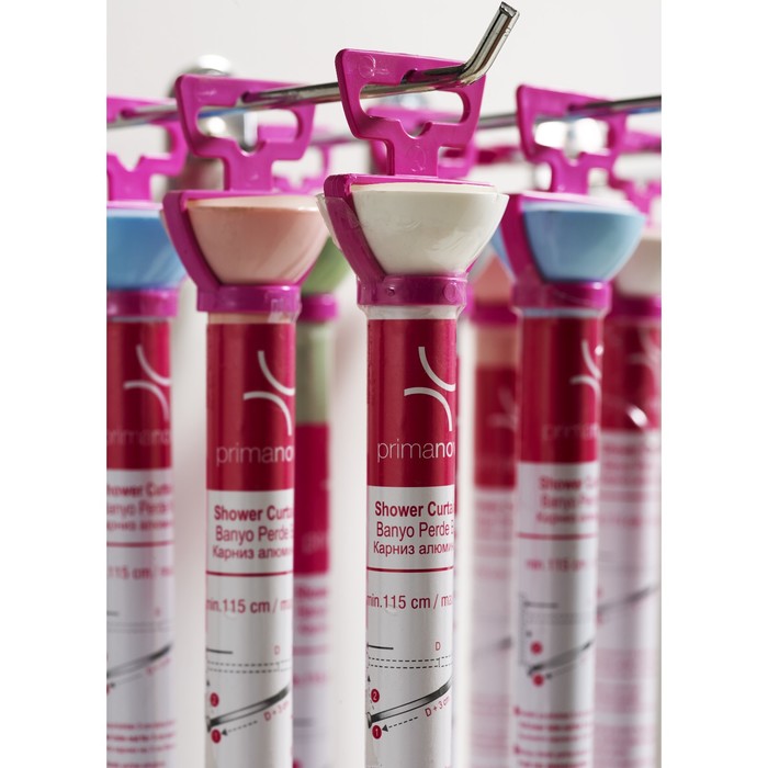 Карниз для ванной, металлический, цвет белый