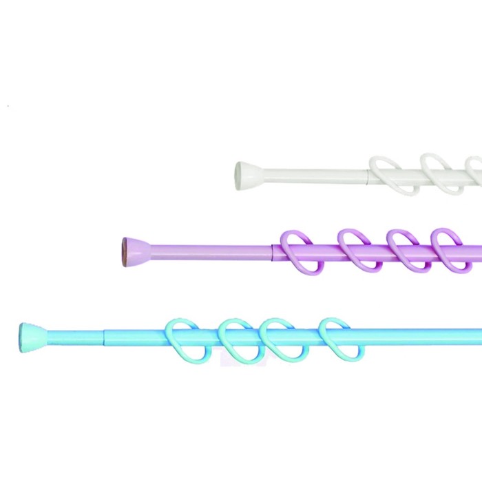 Карниз для ванной, металлический, цвет белый