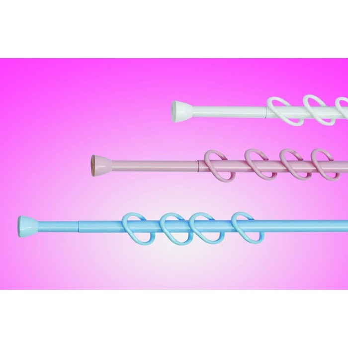 Карниз металлический, с кольцами, 115-220 см, цвет бежевый