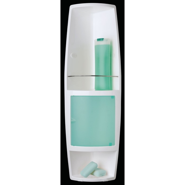 Угловой шкафчик, 3 полки, 15х15х70 см, дверца прозрачно-зелёная