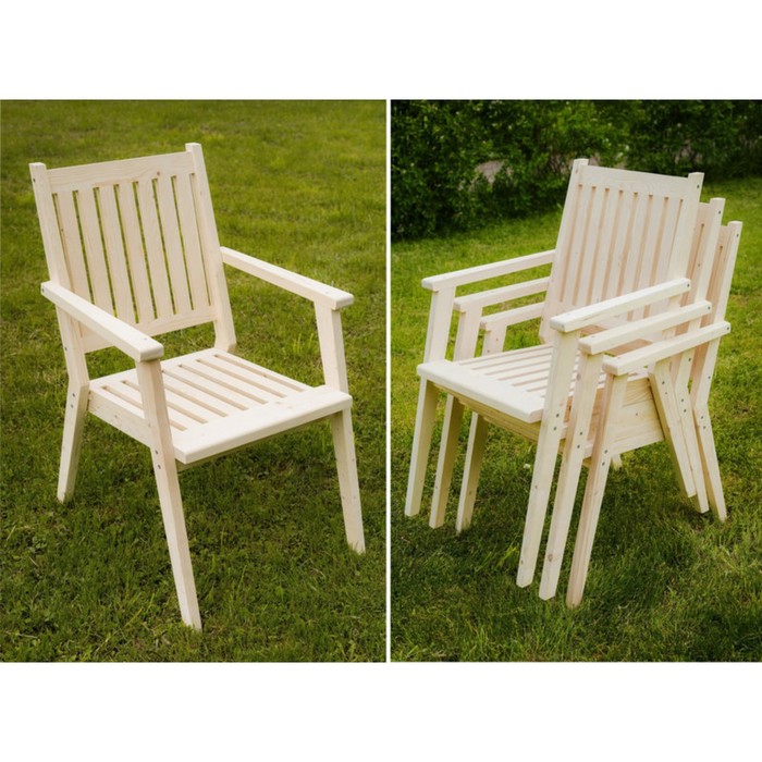 Набор мебели, 5 предметов: 4 кресла, стол - 1.4 м, дерево