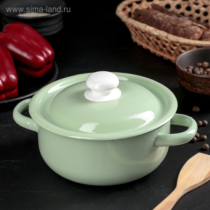 

Кастрюля, 1,5 л, металлическая крышка, цвет зелёный