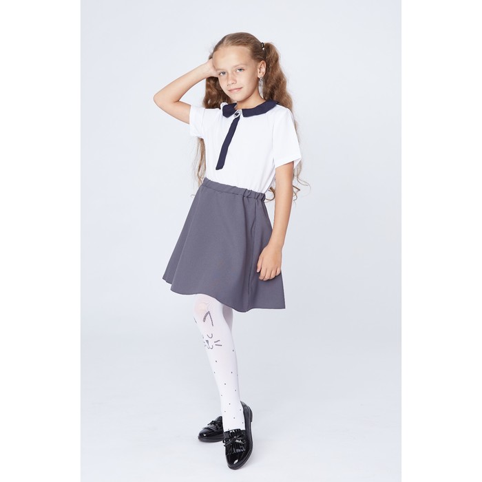 Юбка "Полусолнце", р-р 34, рост 134 см, цвет серый 2201 Гб