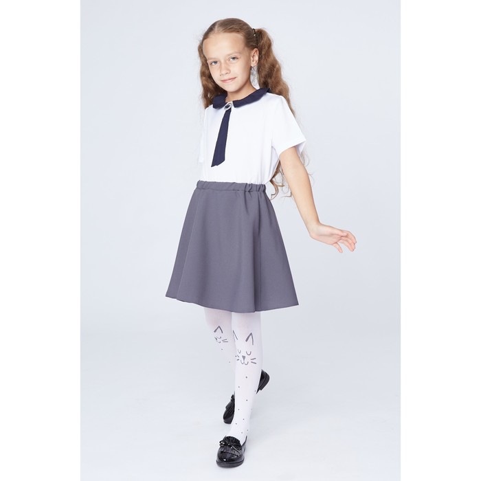 Юбка "Полусолнце", р-р 32, рост 128 см, цвет серый 2201 Гб