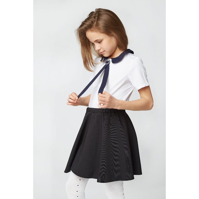 Юбка "Полусолнце",р-р 34, рост 134 см, цвет чёрный 2201Пк