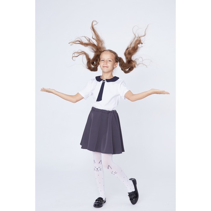 Юбка "Полусолнце",р-р 32, рост 128 см, цвет серый 2201Пк