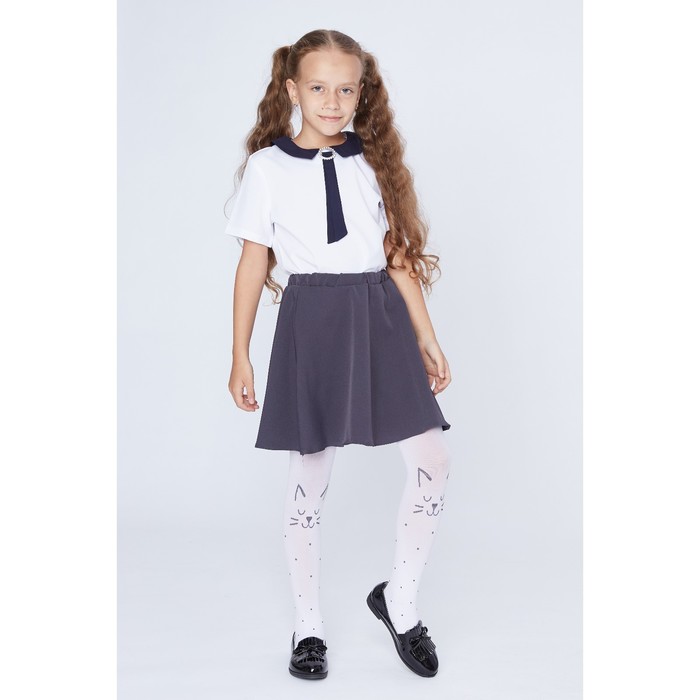 Юбка "Полусолнце",р-р 36, рост 140 см, цвет серый 2201Пк