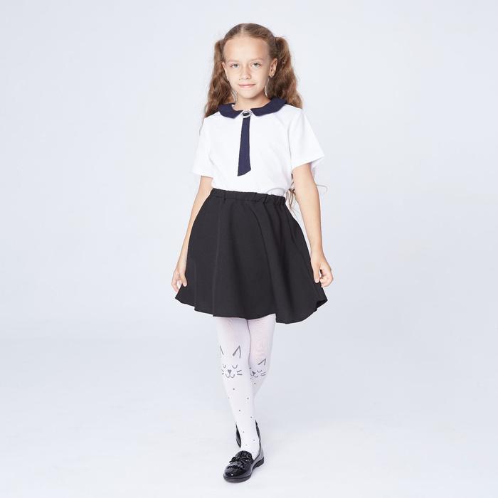 Школьная юбка «Полусолнце», цвет чёрный, рост 122 см (30)