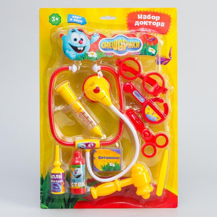 Набор доктора со световыми и звуковыми эффектами, 10 предметов, СМЕШАРИКИ