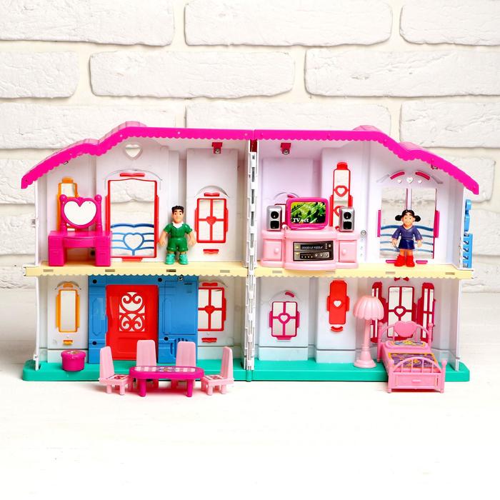 Коттедж для кукол с мебелью и аксессуарами, звуковые эффекты