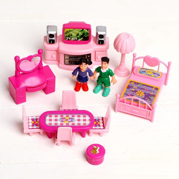 Коттедж для кукол с мебелью и аксессуарами, звуковые эффекты