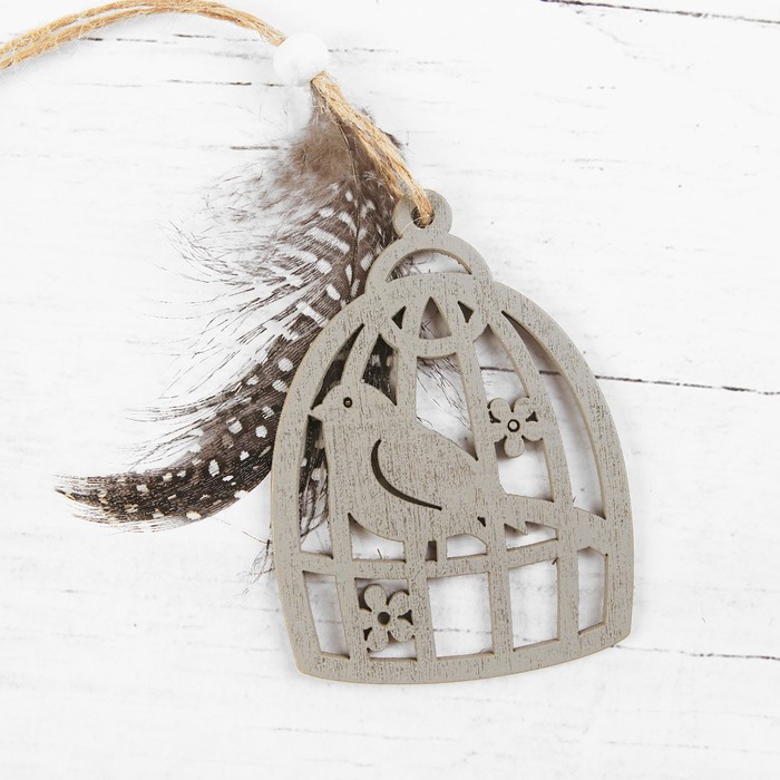 Подвеска декоративная "Птичка в клетке"