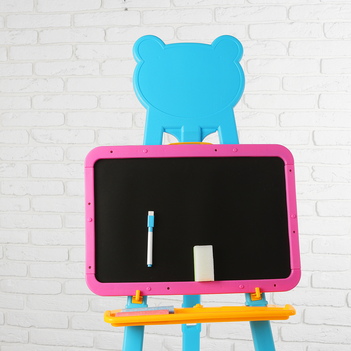 Мольберт с двусторонней доской для рисования "Рисуем с мишкой", доска: 43 × 31 см