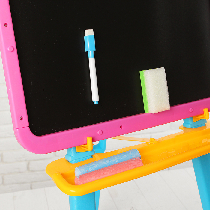 Мольберт с двусторонней доской для рисования "Рисуем с мишкой", доска: 43 × 31 см