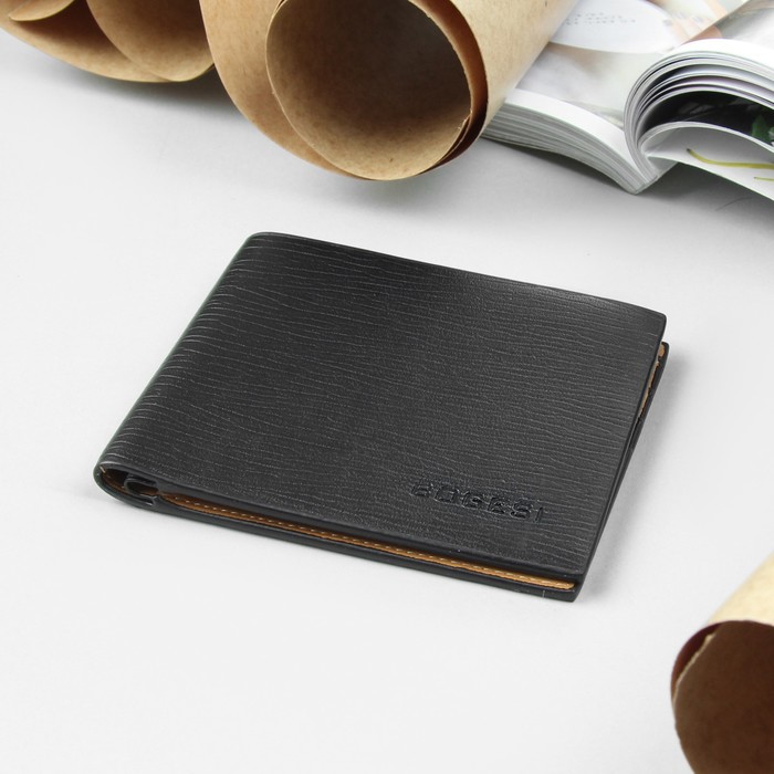 Портмоне мужское, 2 отдела, для кредиток, цвет чёрный