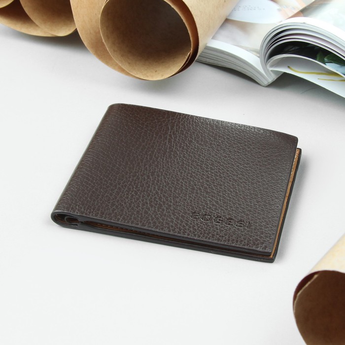 Портмоне мужское, 2 отдела, для кредиток, цвет коричневый