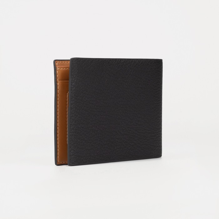 Портмоне мужское, 2 отдела, для кредиток, цвет чёрный