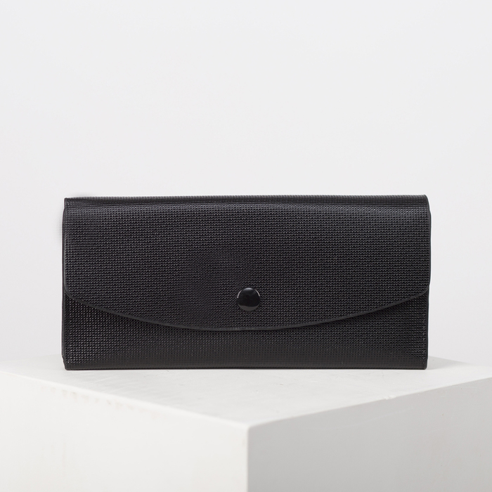 Кошелёк женский, 2 отдела, для кредиток, для монет, цвет чёрный