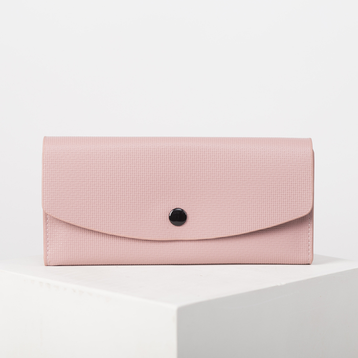 Кошелёк женский, 2 отдела, для кредиток, для монет, цвет розовый
