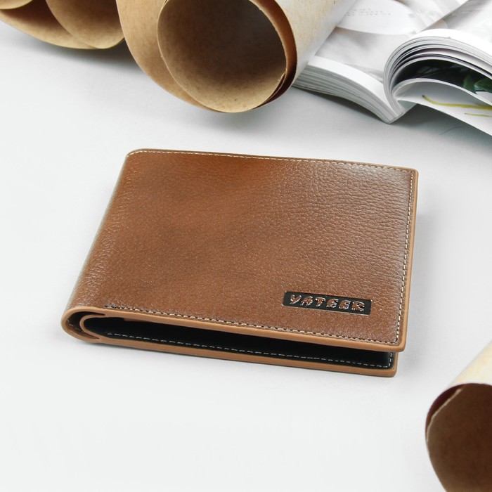 Портмоне мужское, 2 отдела, для кредиток, цвет коричневый