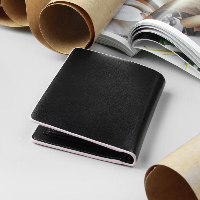 Портмоне мужское, 2 отдела, для кредиток, цвет чёрный