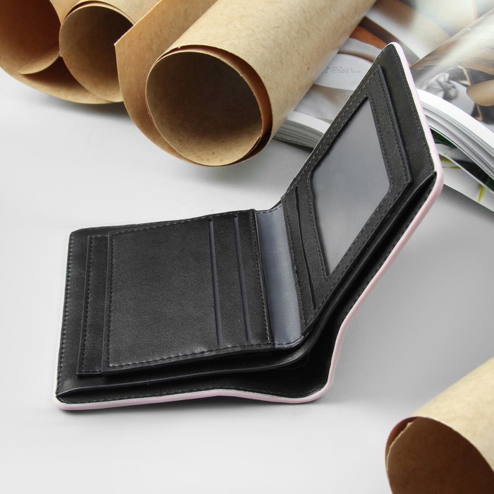 Портмоне мужское, 2 отдела, для кредиток, цвет чёрный