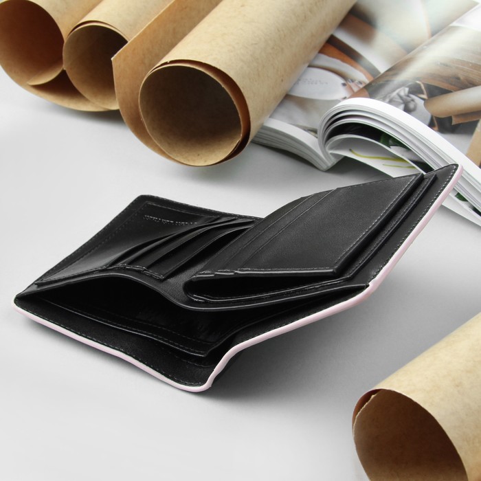 Портмоне мужское, 2 отдела, для кредиток, цвет чёрный